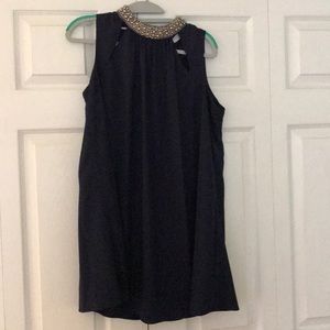 Tobi shift dress with beaded collar